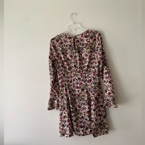 Zara Satin Effect Floral Mini Button Back Dress Sz M Bloggers Favorite
